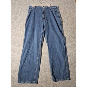 Carhartt Carpenter Jeans Mens 40x34 Blue B13 DPS Dungaree Fit Denim